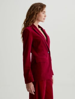 Rue Corduroy Blazer Deep Magenta Corduroy Fitted Blazer WOMENS TOPS Photo 5