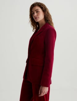 Rue Corduroy Blazer Deep Magenta Corduroy Fitted Blazer WOMENS TOPS Photo 6