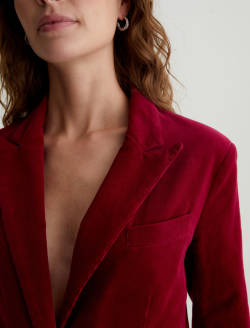 Rue Corduroy Blazer Deep Magenta Corduroy Fitted Blazer WOMENS TOPS Photo 7