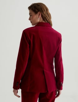 Rue Corduroy Blazer Deep Magenta Corduroy Fitted Blazer WOMENS TOPS Photo 8
