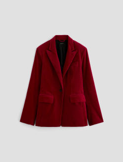 Rue Corduroy Blazer Deep Magenta Corduroy Fitted Blazer WOMENS TOPS Photo 1