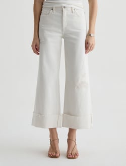 Saige Wide Leg Crop Jean Powder Mended Mid-Rise Ankle Fit WOMENS BOTTOMS Photo 3