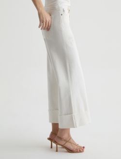 Saige Wide Leg Crop Jean Powder Mended Mid-Rise Ankle Fit WOMENS BOTTOMS Photo 5