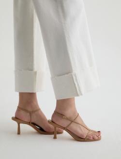 Saige Wide Leg Crop Jean Powder Mended Mid-Rise Ankle Fit WOMENS BOTTOMS Photo 6