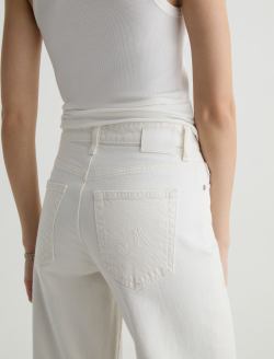 Saige Wide Leg Crop Jean Powder Mended Mid-Rise Ankle Fit WOMENS BOTTOMS Photo 8