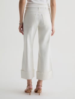 Saige Wide Leg Crop Jean Powder Mended Mid-Rise Ankle Fit WOMENS BOTTOMS Photo 9