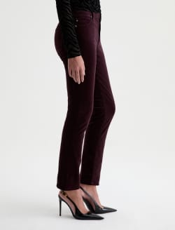 Mari Velvet Pant Cherry Swing Mid-Rise Slim Straight WOMENS BOTTOMS Photo 5