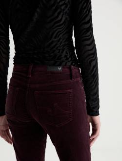Mari Velvet Pant Cherry Swing Mid-Rise Slim Straight WOMENS BOTTOMS Photo 7