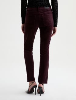 Mari Velvet Pant Cherry Swing Mid-Rise Slim Straight WOMENS BOTTOMS Photo 8