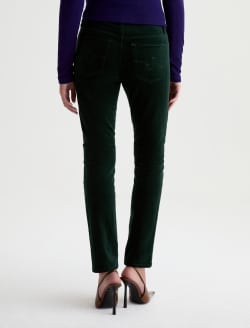 Mari Velvet Pant Pine Mid-Rise Slim Straight WOMENS BOTTOMS Photo 8