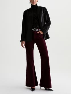 Georgia Velvet Pant Jazz Berry Relaxed Flare WOMENS BOTTOMS Photo 2