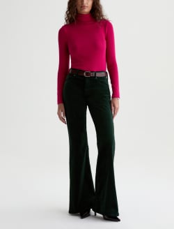 Georgia Velvet Pant Pine Relaxed Flare WOMENS BOTTOMS Photo 2