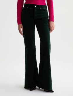 Georgia Velvet Pant Pine Relaxed Flare WOMENS BOTTOMS Photo 3