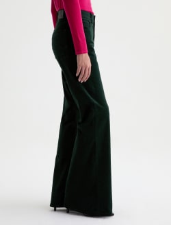 Georgia Velvet Pant Pine Relaxed Flare WOMENS BOTTOMS Photo 5