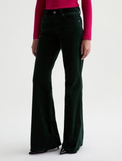 Georgia Velvet Pant Pine Relaxed Flare WOMENS BOTTOMS Photo 6