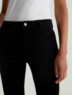 Tailored Farrah Boot Super Black/White Velvet Mid-Rise Boot WOMENS BOTTOMS Photo 3