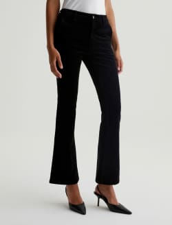 Tailored Farrah Boot Super Black/White Velvet Mid-Rise Boot WOMENS BOTTOMS Photo 5