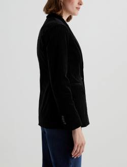 Rue Blazer Super Black/White Velvet Fitted Blazer WOMENS TOPS Photo 2