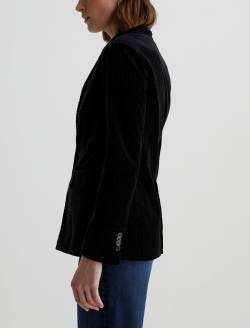 Rue Blazer Super Black/White Velvet Fitted Blazer WOMENS TOPS Photo 6