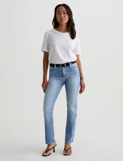 Mari Crop Marina Blue Mid-Rise Slim Straight WOMENS BOTTOMS Photo 9
