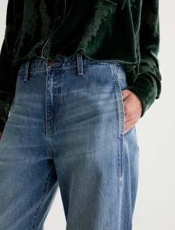 Mercer Jean Vibrato Cuffed High-Rise Barrel WOMENS BOTTOMS Photo 4