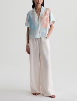 Century Cinched Pant Champagne Linen Cinched Wide Leg WOMENS BOTTOMS Photo 2