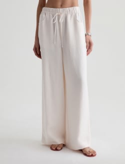 Century Cinched Pant Champagne Linen Cinched Wide Leg WOMENS BOTTOMS Photo 3