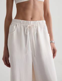 Century Cinched Pant Champagne Linen Cinched Wide Leg WOMENS BOTTOMS Photo 4
