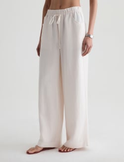 Century Cinched Pant Champagne Linen Cinched Wide Leg WOMENS BOTTOMS Photo 6