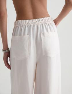 Century Cinched Pant Champagne Linen Cinched Wide Leg WOMENS BOTTOMS Photo 7