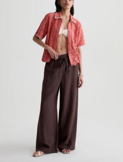 Century Cinched Pant Oak Barrel Linen Cinched Wide Leg WOMENS BOTTOMS Photo 2