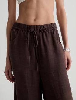 Century Cinched Pant Oak Barrel Linen Cinched Wide Leg WOMENS BOTTOMS Photo 4