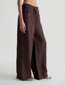 Century Cinched Pant Oak Barrel Linen Cinched Wide Leg WOMENS BOTTOMS Photo 5