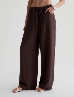 Century Cinched Pant Oak Barrel Linen Cinched Wide Leg WOMENS BOTTOMS Photo 6