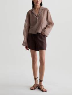 Century Cinched Short Oak Barrel Linen Cinched Short WOMENS BOTTOMS Photo 2