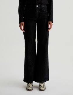 Saige Wide Leg Dress It Up Flocked Stripe Mid-Rise Fit WOMENS BOTTOMS Photo 3