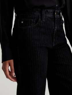 Saige Wide Leg Dress It Up Flocked Stripe Mid-Rise Fit WOMENS BOTTOMS Photo 4