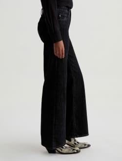 Saige Wide Leg Dress It Up Flocked Stripe Mid-Rise Fit WOMENS BOTTOMS Photo 5