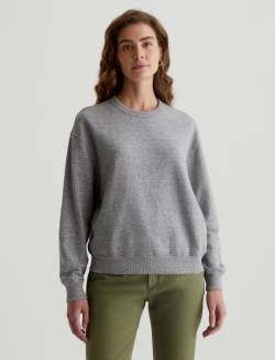 Nova Crew Heather Grey Relaxed Crew Neck Sweatshirt WOMENS TOPS Photo 1