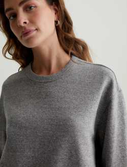 Nova Crew Heather Grey Relaxed Crew Neck Sweatshirt WOMENS TOPS Photo 2