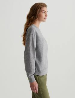 Nova Crew Heather Grey Relaxed Crew Neck Sweatshirt WOMENS TOPS Photo 6