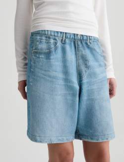 Ex-Boyfriend Off-Duty Denim Sweatshort Splash Printed French Terry WOMENS BOTTOMS Photo 4