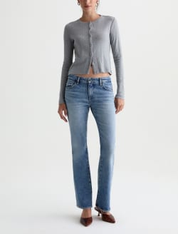 Edden Sweater Heather Grey Fitted Pointelle Cardigan WOMENS TOPS Photo 5