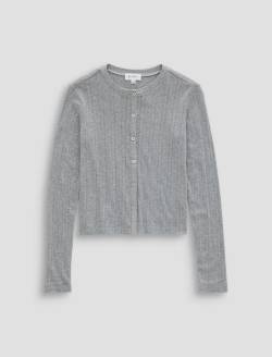 Edden Sweater Heather Grey Fitted Pointelle Cardigan WOMENS TOPS Photo 1