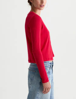 Edden Sweater Recording Red Fitted Pointelle Cardigan WOMENS TOPS Photo 5