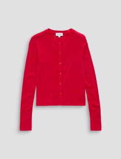 Edden Sweater Recording Red Fitted Pointelle Cardigan WOMENS TOPS Photo 1