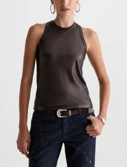 Michelle Top Ltt Lt Burnt Umber Coated High-Neck Tank WOMENS TOPS Photo 2