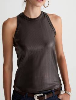 Michelle Top Ltt Lt Burnt Umber Coated High-Neck Tank WOMENS TOPS Photo 3