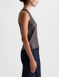 Michelle Top Ltt Lt Burnt Umber Coated High-Neck Tank WOMENS TOPS Photo 4