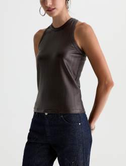 Michelle Top Ltt Lt Burnt Umber Coated High-Neck Tank WOMENS TOPS Photo 7